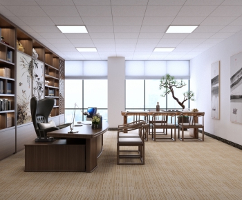 New Chinese Style Manager's Office-ID:208064792