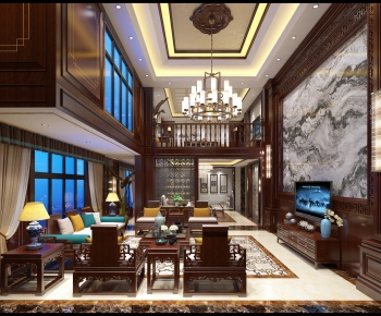 New Chinese Style A Living Room-ID:363234153