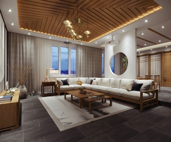 New Chinese Style A Living Room-ID:929620232