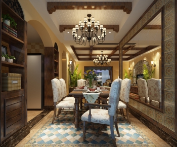 Southeast Asian Style Dining Room-ID:718576153
