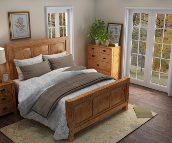 American Style Double Bed-ID:109622916