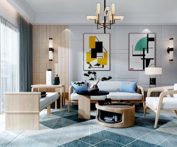 New Chinese Style A Living Room-ID:274053833