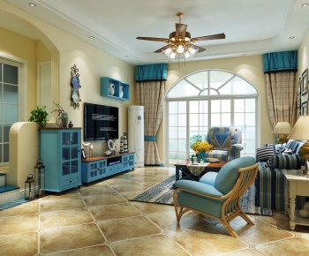 Mediterranean Style A Living Room-ID:697345494