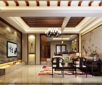 New Chinese Style A Living Room-ID:433931987