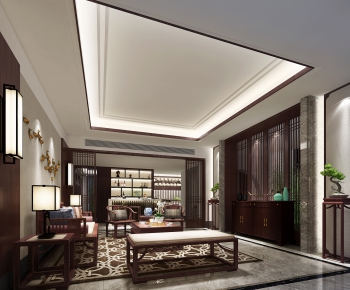 New Chinese Style A Living Room-ID:917272669