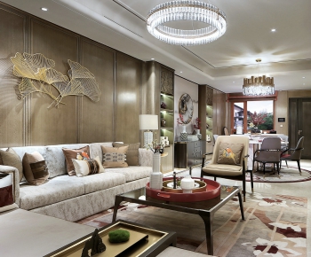 New Chinese Style A Living Room-ID:982376151