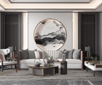 New Chinese Style A Living Room-ID:792089784