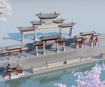 New Chinese Style Building Component-ID:337095124