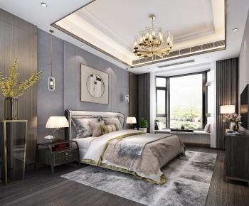 New Chinese Style Bedroom-ID:116906343