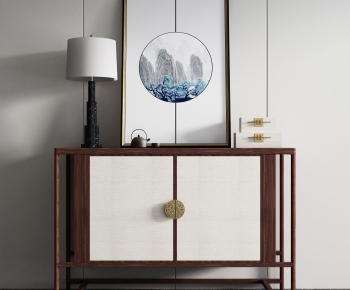 New Chinese Style Entrance Cabinet-ID:369587353