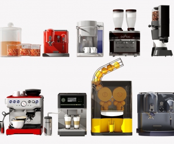 现代咖啡机 榨汁机 饮料机 厨房电器组合-ID:705017562