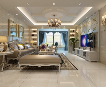 European Style A Living Room-ID:726244359