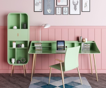 Nordic Style Computer Desk And Chair-ID:840608465