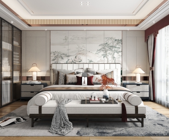 New Chinese Style Bedroom-ID:971043627