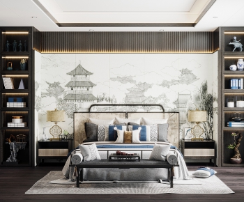 New Chinese Style Bedroom-ID:347241432