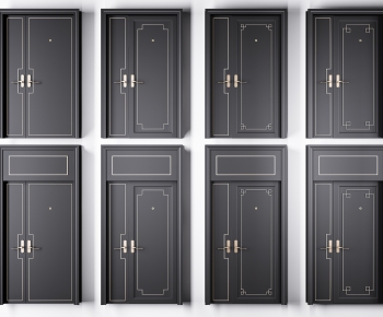 New Chinese Style Unequal Double Door-ID:907631944