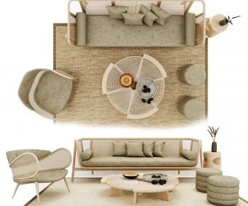 Nordic Style Wabi-sabi Style Sofa Combination-ID:272544757