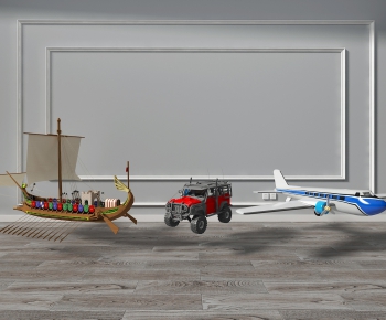 现代船模型 越野车 飞机模型组合-ID:605318173