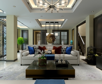 New Chinese Style A Living Room-ID:286926216
