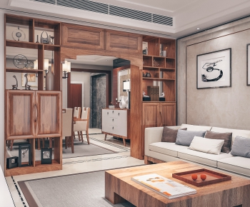 New Chinese Style A Living Room-ID:302214299