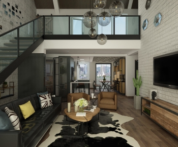 Industrial Style A Living Room-ID:398022542