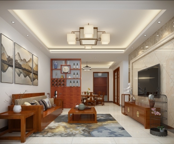 Chinese Style A Living Room-ID:739267533