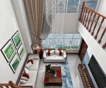 New Chinese Style A Living Room-ID:806412335
