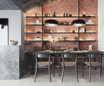 Industrial Style Dining Room-ID:243260422