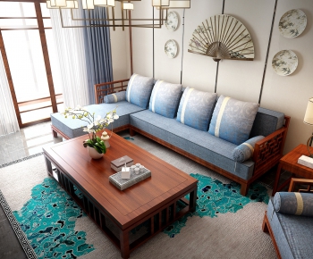 New Chinese Style A Living Room-ID:936835962