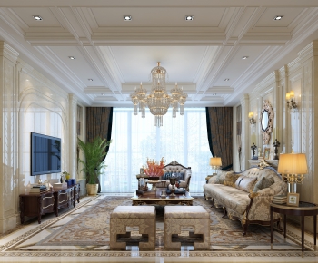 European Style Classical Style A Living Room-ID:325942781