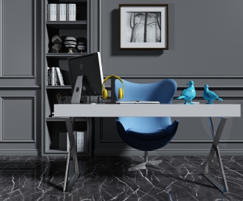 Modern Computer Desk And Chair-ID:988675846