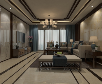 New Chinese Style A Living Room-ID:140317565