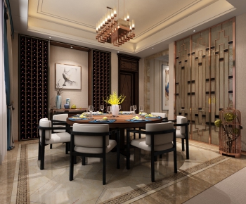 New Chinese Style Dining Room-ID:555687738