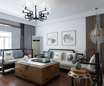 New Chinese Style A Living Room-ID:343084327