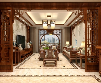 Chinese Style A Living Room-ID:719088569