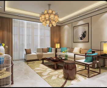 New Chinese Style A Living Room-ID:272334953