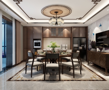 New Chinese Style Dining Room-ID:747695188