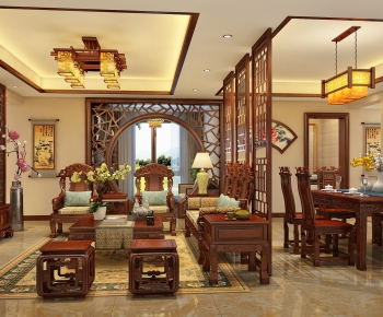 Chinese Style A Living Room-ID:411681235
