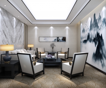 New Chinese Style A Living Room-ID:923167142
