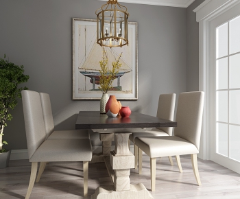 American Style Dining Table And Chairs-ID:994296267