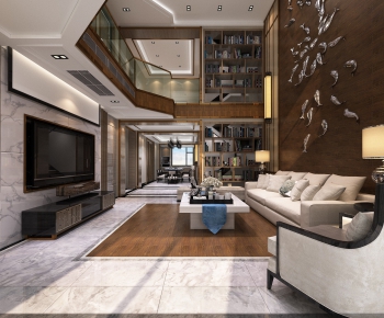 New Chinese Style A Living Room-ID:948255137