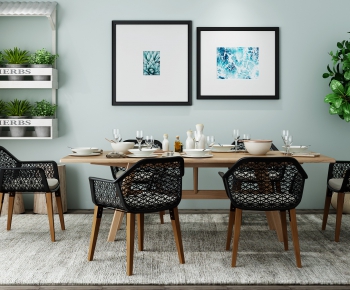 Nordic Style Dining Table And Chairs-ID:490943592