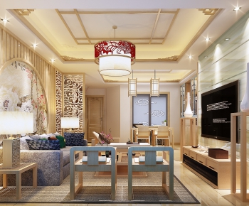 Chinese Style A Living Room-ID:614358894