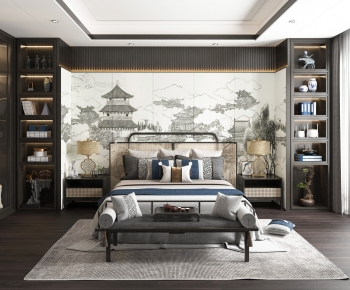 New Chinese Style Bedroom-ID:698675611