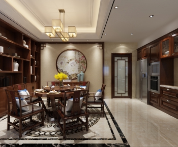 New Chinese Style Dining Room-ID:672936515