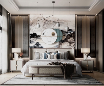 New Chinese Style Bedroom-ID:414992636