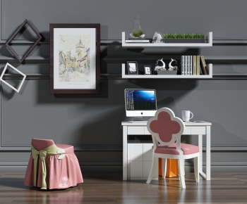 Modern Computer Desk And Chair-ID:901188719