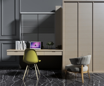 Modern Computer Desk And Chair-ID:486578412