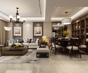 New Chinese Style A Living Room-ID:400256699