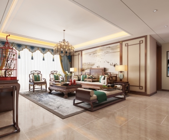 Chinese Style A Living Room-ID:351208469